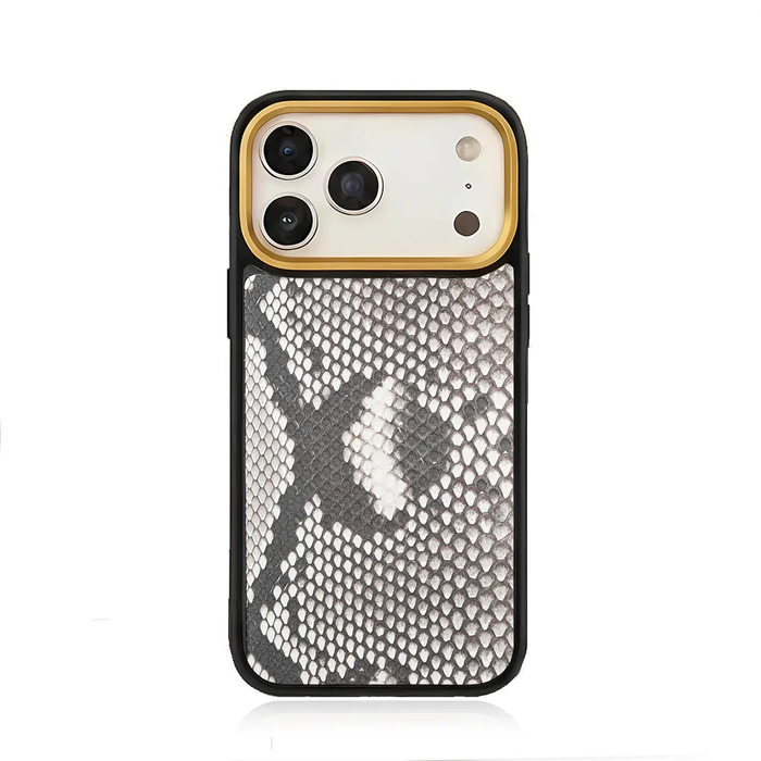 iPhone 17 Pro Max Case Natural Python Leather Exotic Luxury Cover