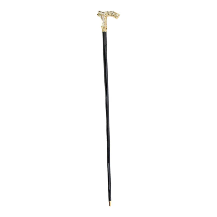 Stylish Engraved Metal Walking Stick - 24K Gold-plated