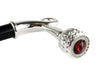 Sturdy Walking Stick with Red Swarovski Crystal - Artynov | Unique Handmade Accessories