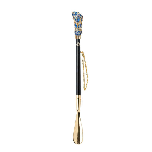 Hand-Painted Crystal Handle 24K Gold-Plated Shoehorn