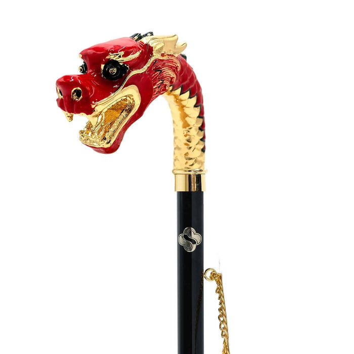 Hand-Painted Dragon Handle Shoehorn in 24K Gold Plating