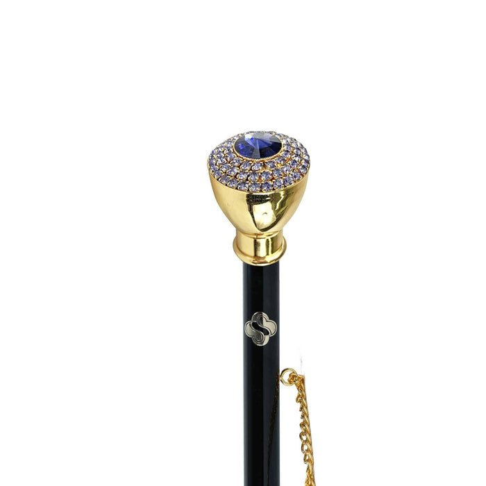 Stylish Golden Handmade Luxury Shoehorn with Tanzanite