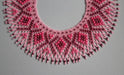 Pink Burgundy Beaded Collar – Shiny Boho Evening Necklace