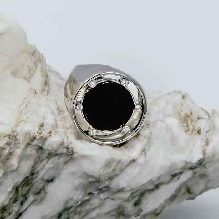 Artisan-Made Unique Design Handcrafted Silver Ring with Diamond