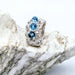 Luxury Jewelry Original Topaz & Diamond Silver Ring