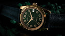 Luxury Women’s Automatic Watch – Green Enamel Dial with Gold, Crystal