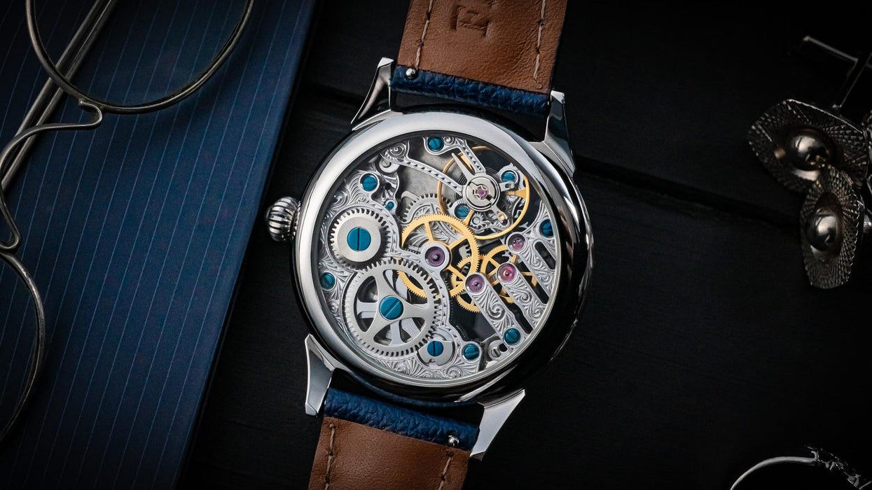 Skeleton Mechanical Watch for Men – Engraved Luxury Timepiece