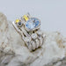 Exclusive Silver Ring with Blue Spinel & Diamond Handmade