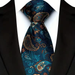 Teal  Gold Paisley Silk Tie for Men - Classy Accessory for Formal Attire