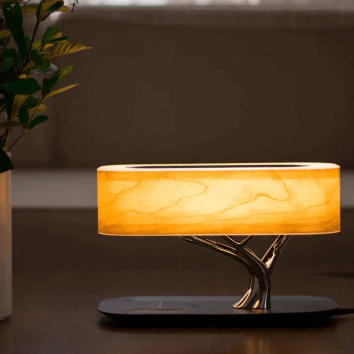 Stylish and Functional Table Lamp with Wireless Charging