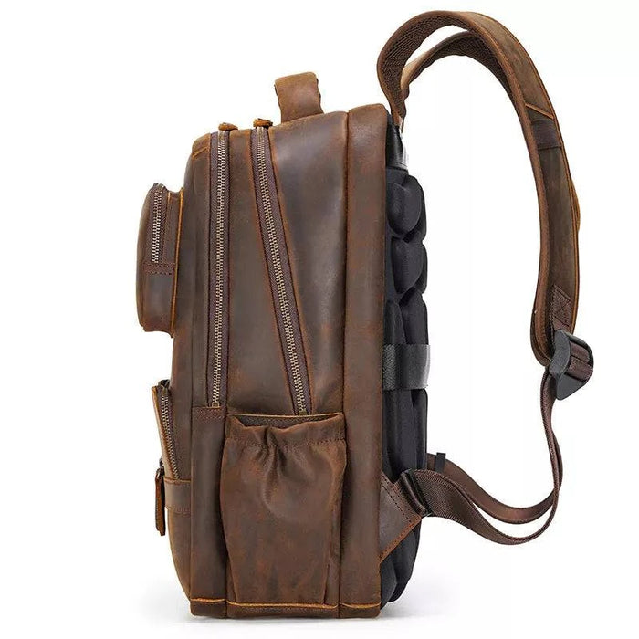 Men's Travel Backpack in Crazy Horse Leather
