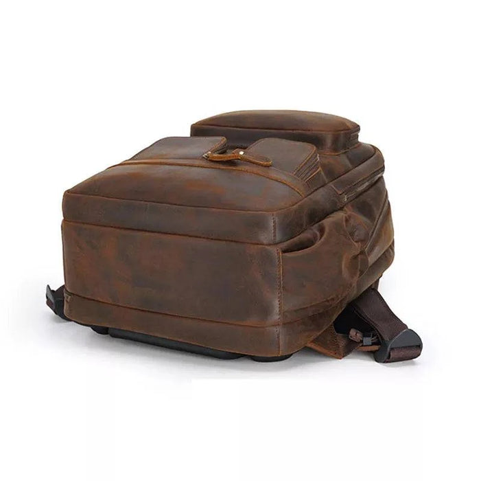 Fashionable Men's Crazy Horse Leather Backpack for Travel