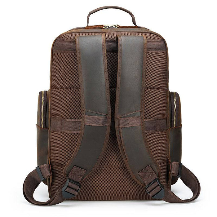 Large Genuine Leather Travel Backpack for Men