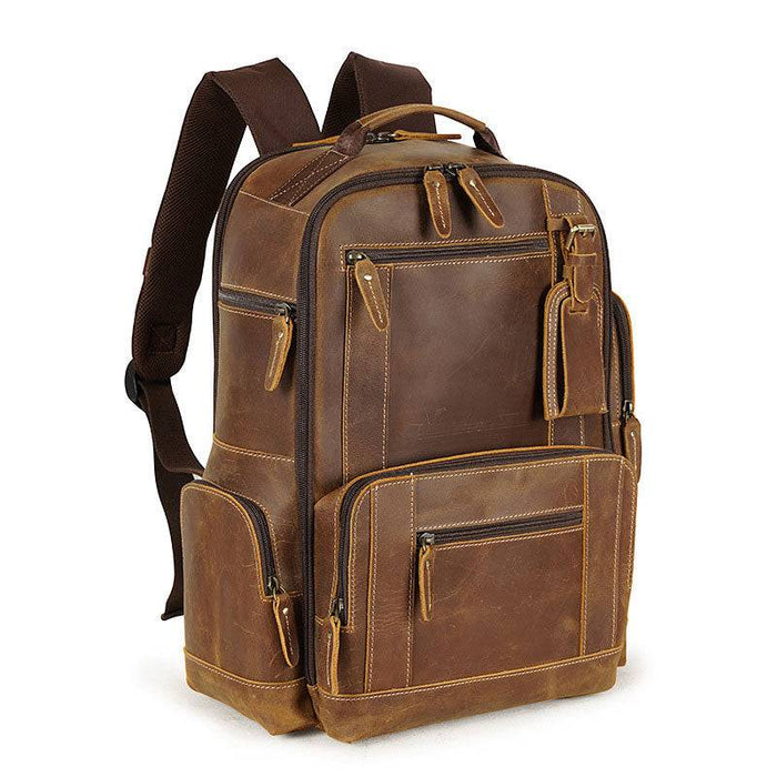 Handcrafted Men's Leather Handbag Backpack