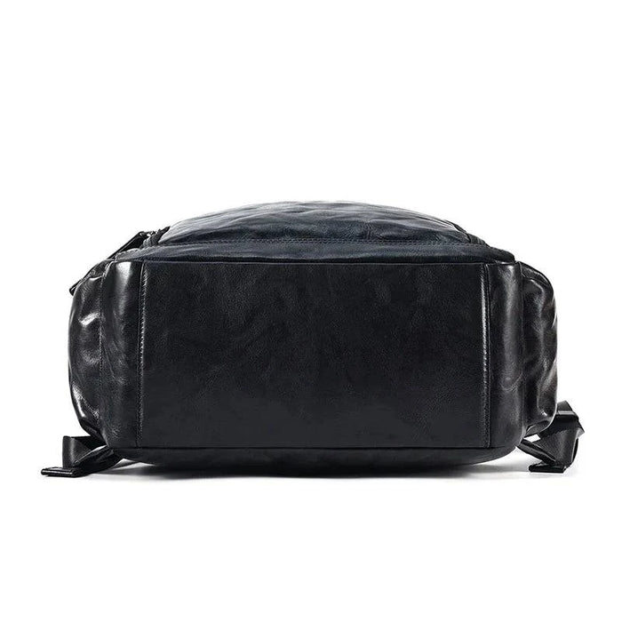 Men's Black Vegetable Leather Business Backpack