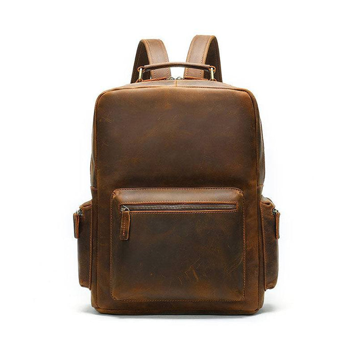 Vintage Style Crazy Horse Leather Backpack