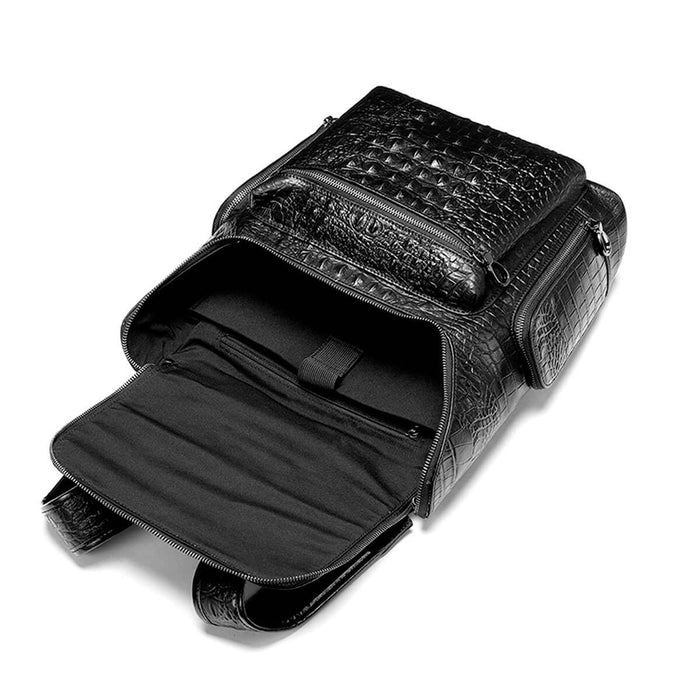 Crocodile Pattern Luxury Leather Backpack