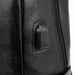 Laptop Black Leather Waterproof Backpack with Charging Port