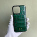 leather iPhone 17 Pro Max case, croc embossed iPhone 16 case