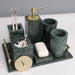 Elegant Green Marble Bathroom Accessories Set