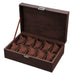 High-End Brown Leatherette Watch Box with 10 Slots