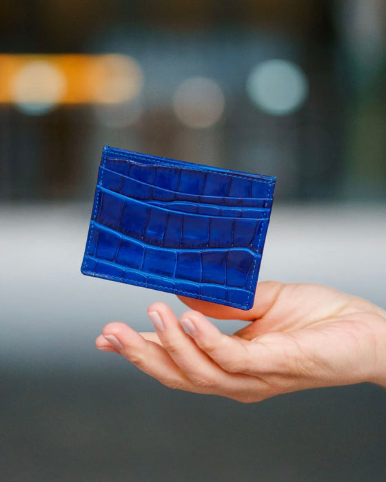 luxury crocodile skin card holder