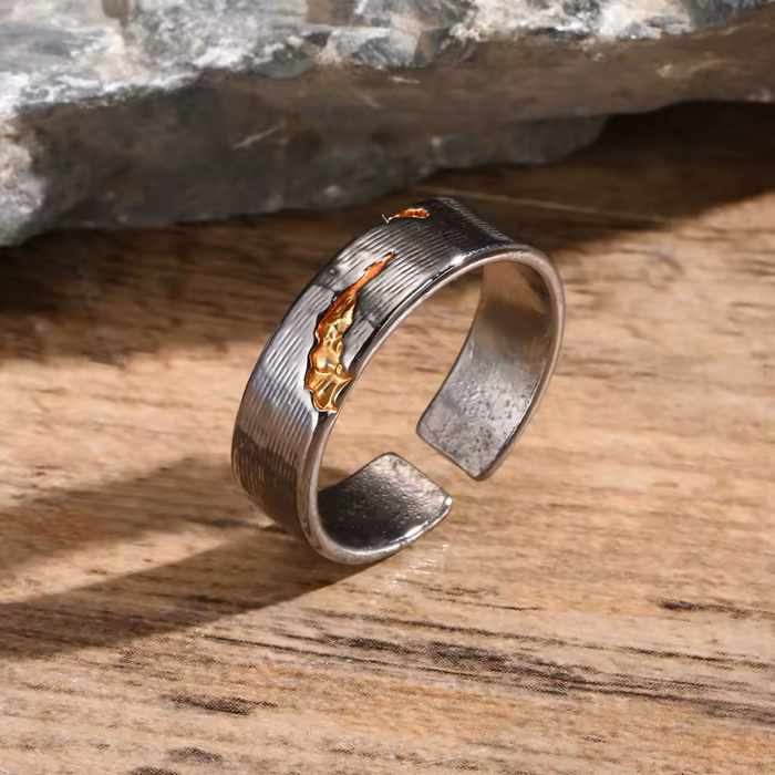 men's textured ring