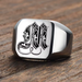 mens gothic letter ring with square face