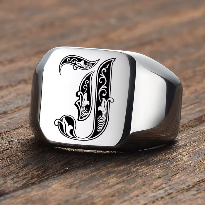mens signet ring fashion jewelry
