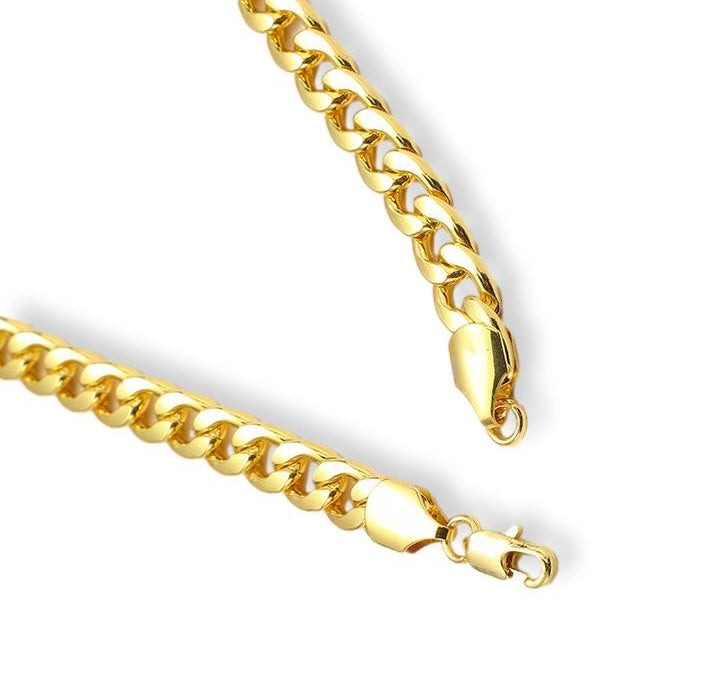 Cuban Bracelet – 7mm 18K Gold Coated Sterling Silver