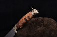 Personalized Handcrafted Knife Brass Bull Maple Burl