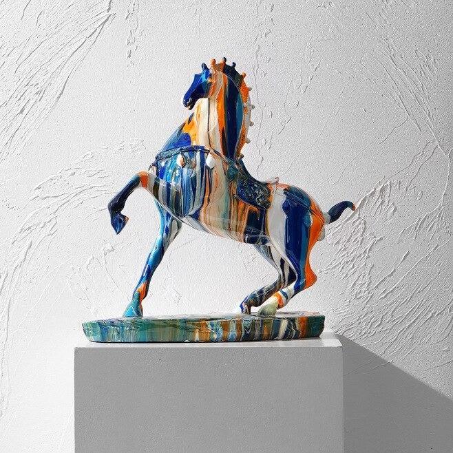 Rearing Horse Abstract Statue