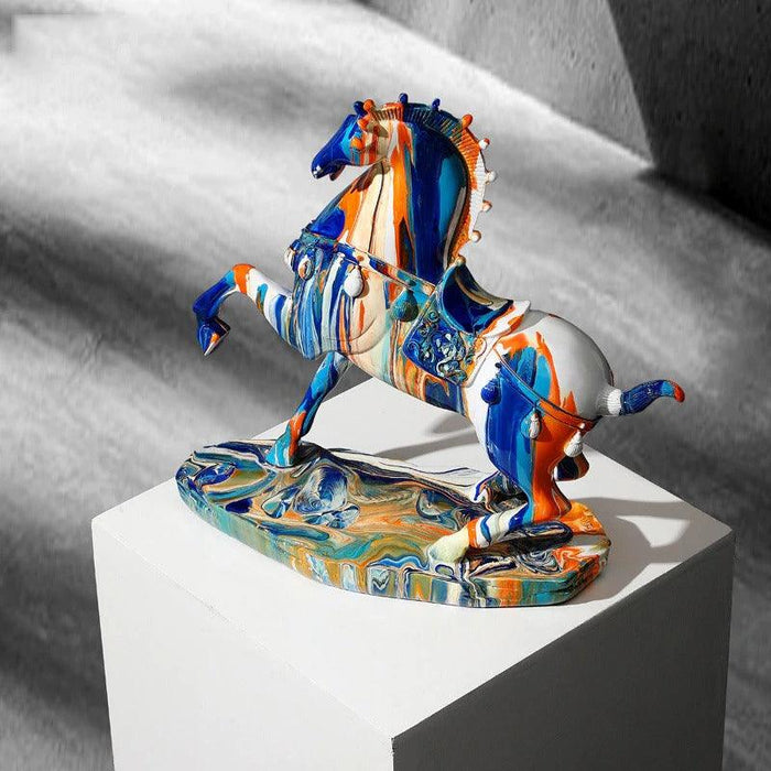 Rearing Horse Abstract Statue