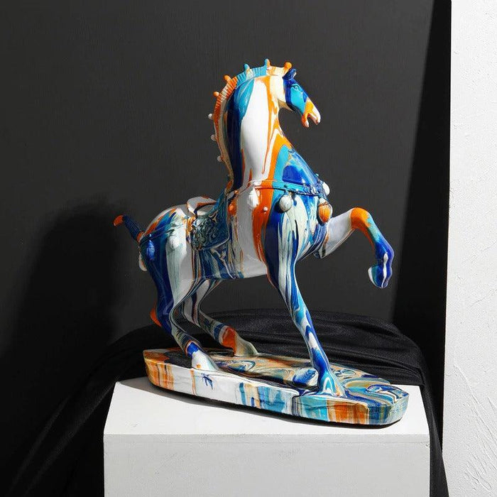 Rearing Horse Abstract Statue