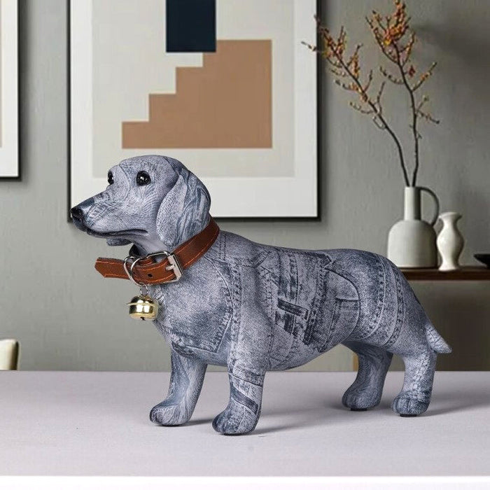 Denim Style Dog Statue