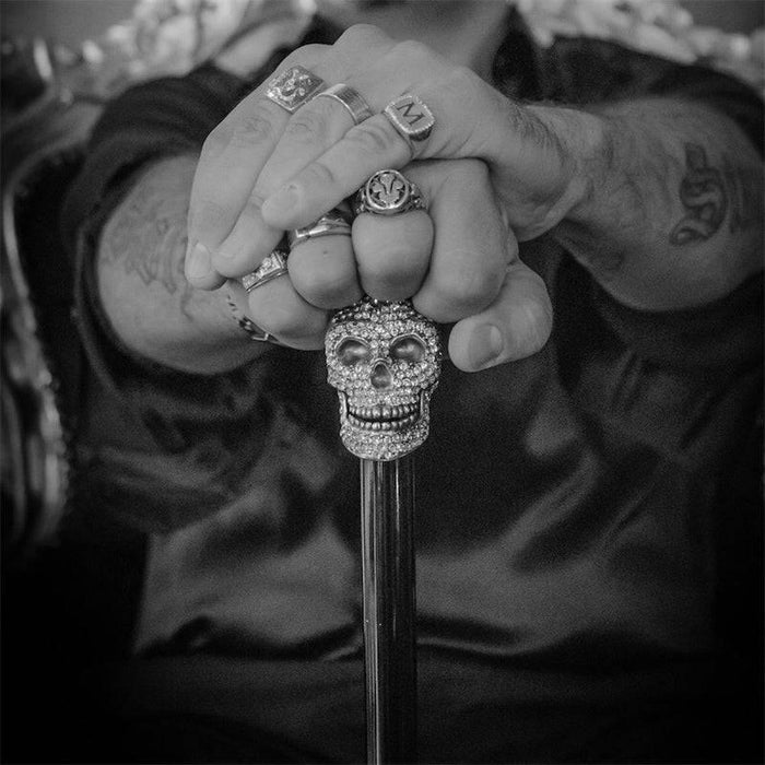 Silver Skull Cane Handle Crystals from Swarovski®