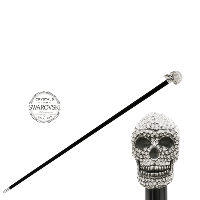 Silver Skull Cane Handle Crystals from Swarovski®