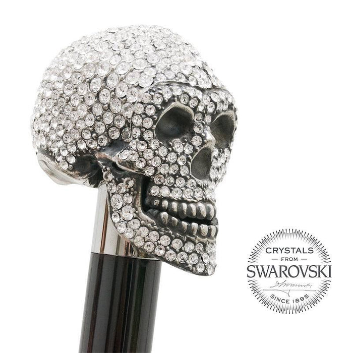 Silver Skull Cane Handle Crystals from Swarovski®