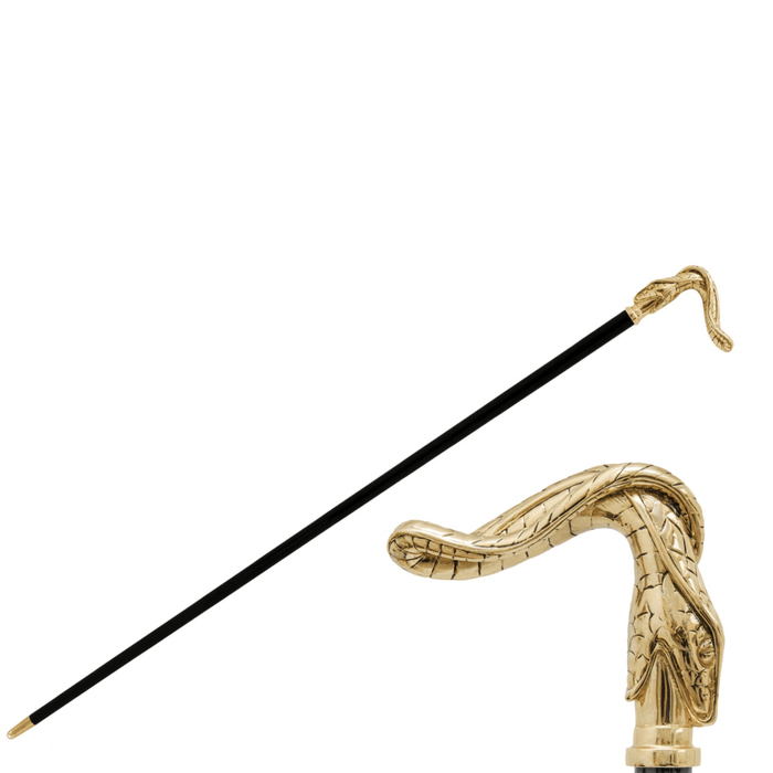 Stylish Handmade Golden Snake Walking Cane