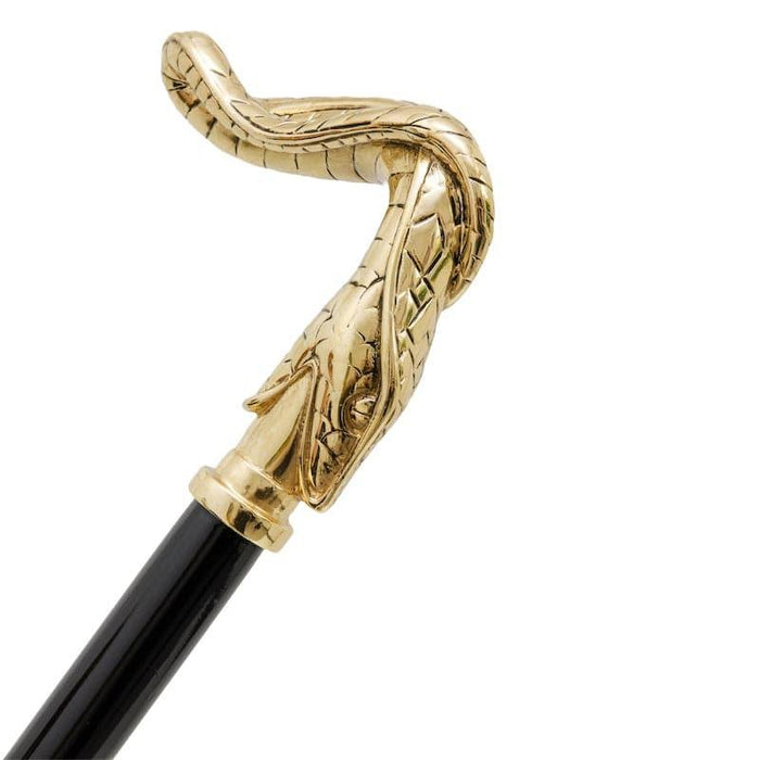 Stylish Handmade Golden Snake Walking Cane