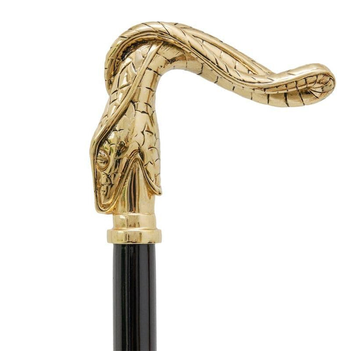 Stylish Handmade Golden Snake Walking Cane