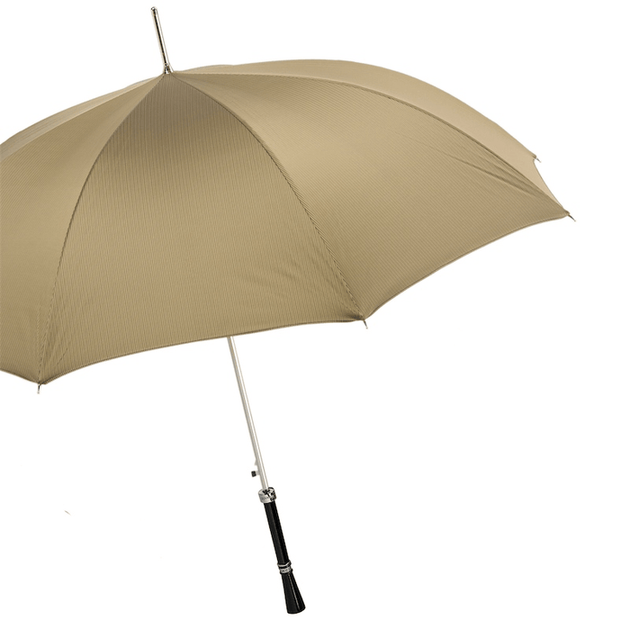 Luxury Black Handle Khaki Men's Umbrella, Classic Design