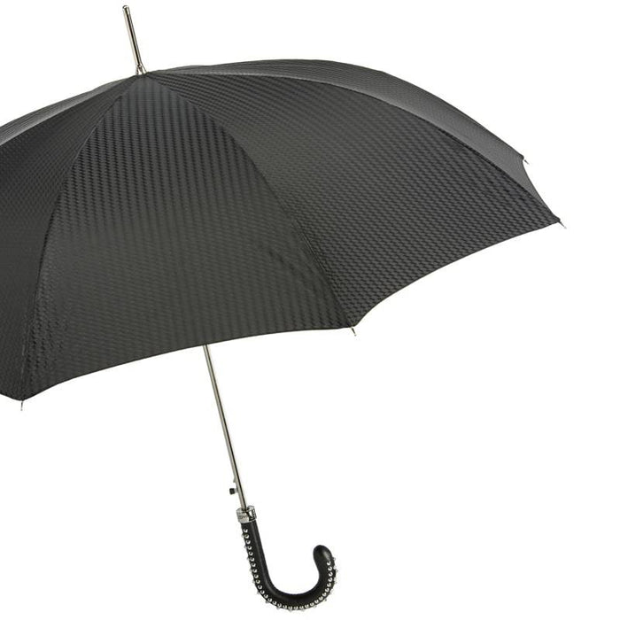 Luxury Black Umbrella, Designer Umbrella With Studs