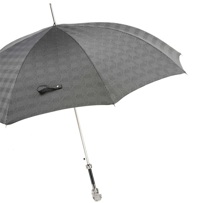 Luxury Silver Dog Handle Grey Umbrella, Exclusive Gift