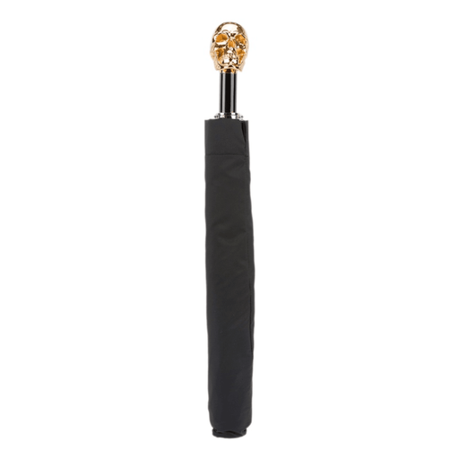 Rebel Design Fashionable Gold Skull Handle Black Umbrella