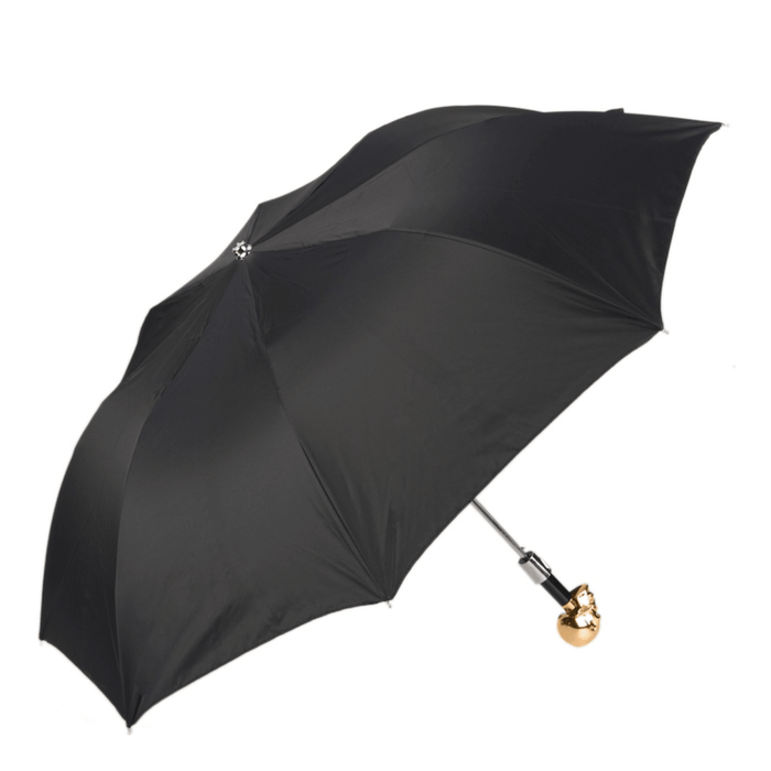 Rebel Design Fashionable Gold Skull Handle Black Umbrella