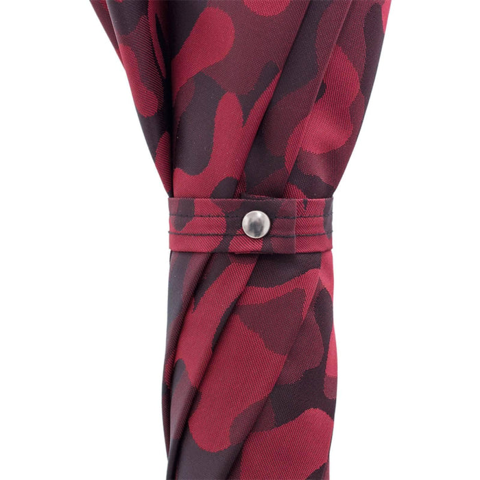 Red Camouflage Umbrella With Studs on the Handle, Leather