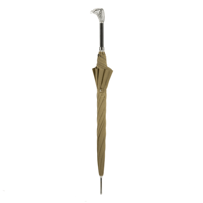 Silver Eagle Khaki Umbrella, Unique Handle Umbrella