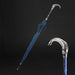 Silver Fish Handle Blue Umbrella, Luxury Design