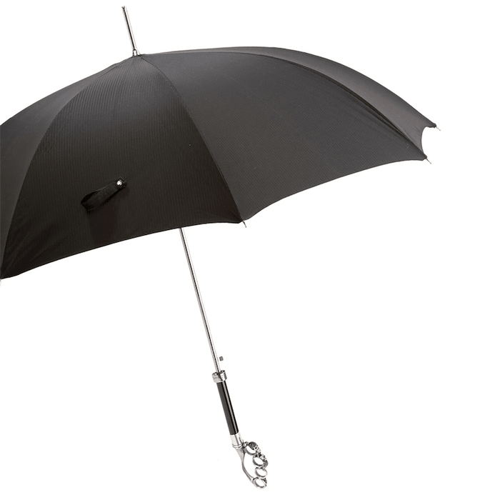 Silver Umbrella with Brass Knuckleduster Handle